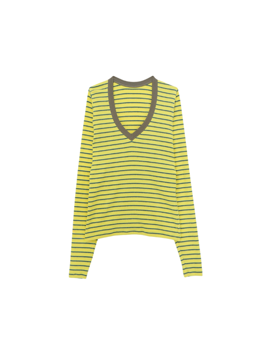 V NECK L/S T