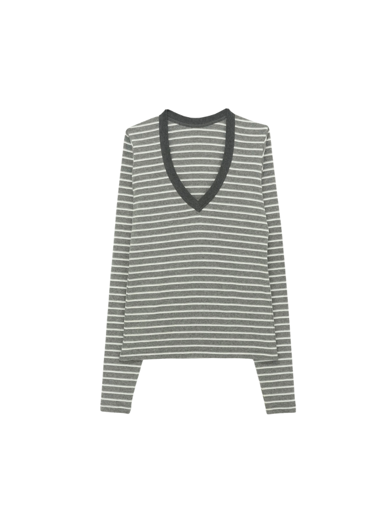V neck L/S T