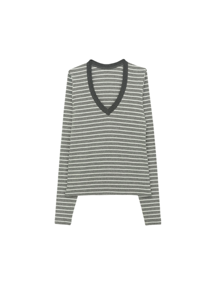 V neck L/S T