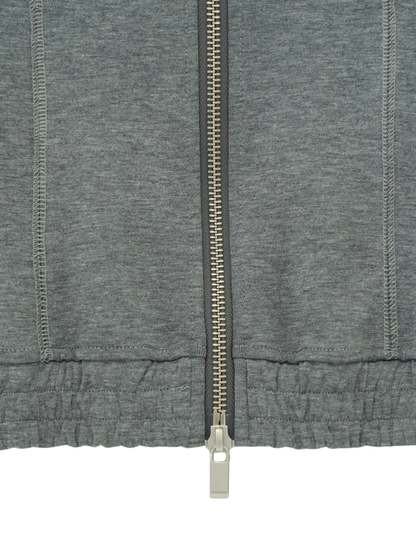 PONTE ZIP NO SLEEVE HOODIE