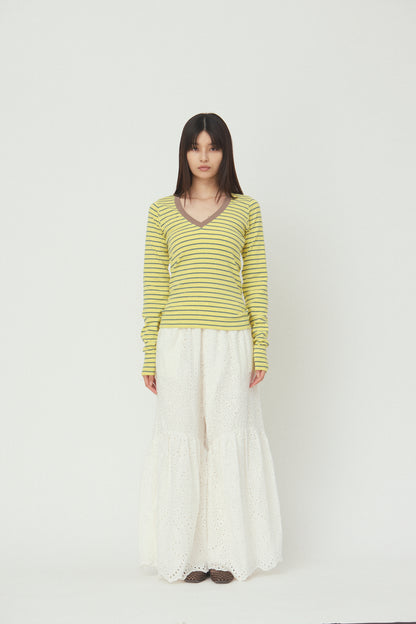 V neck L/S T