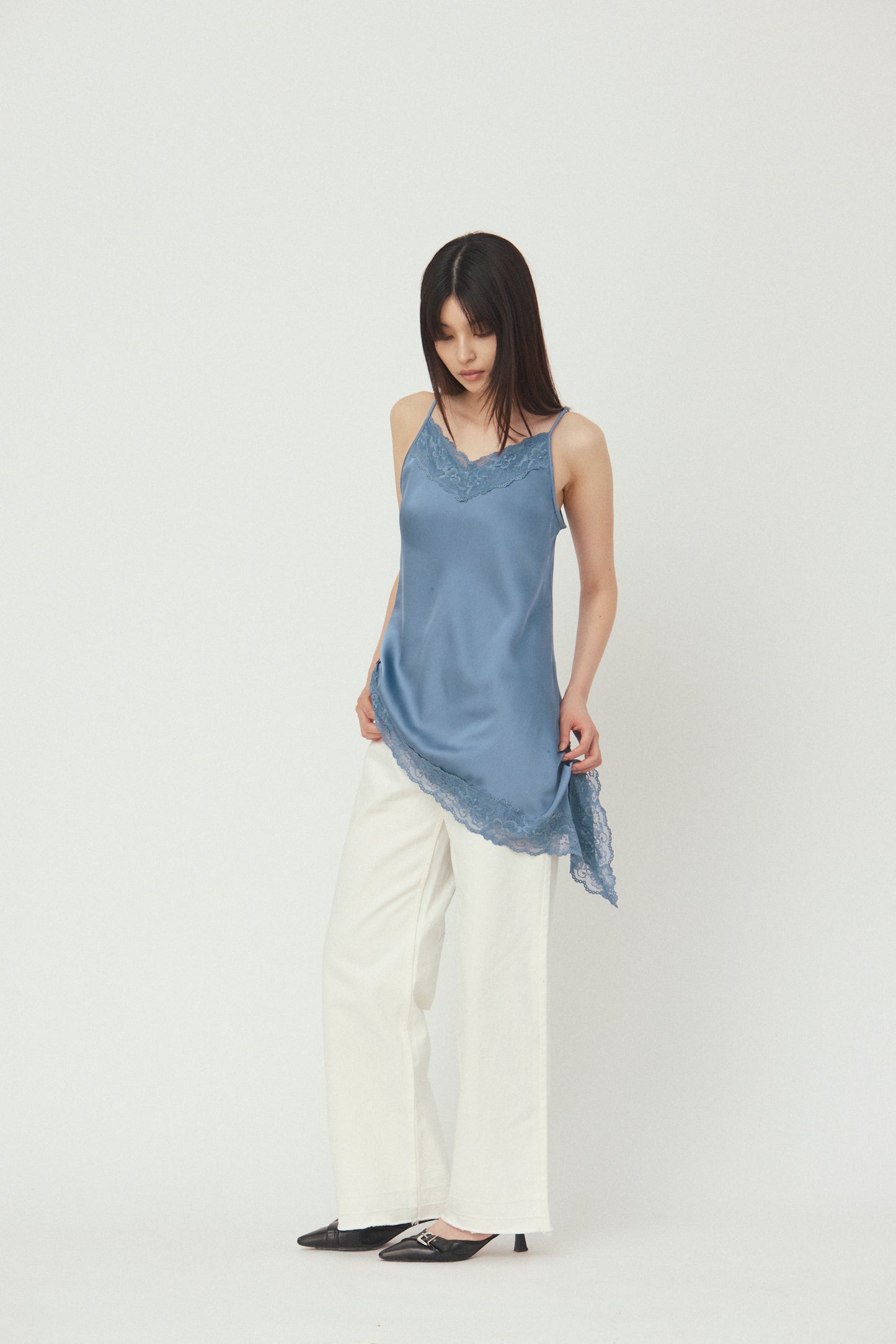 Asymmetrical camisole lace