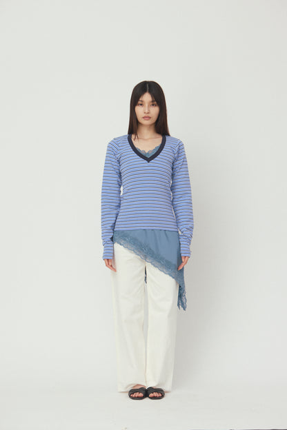 V neck L/S T