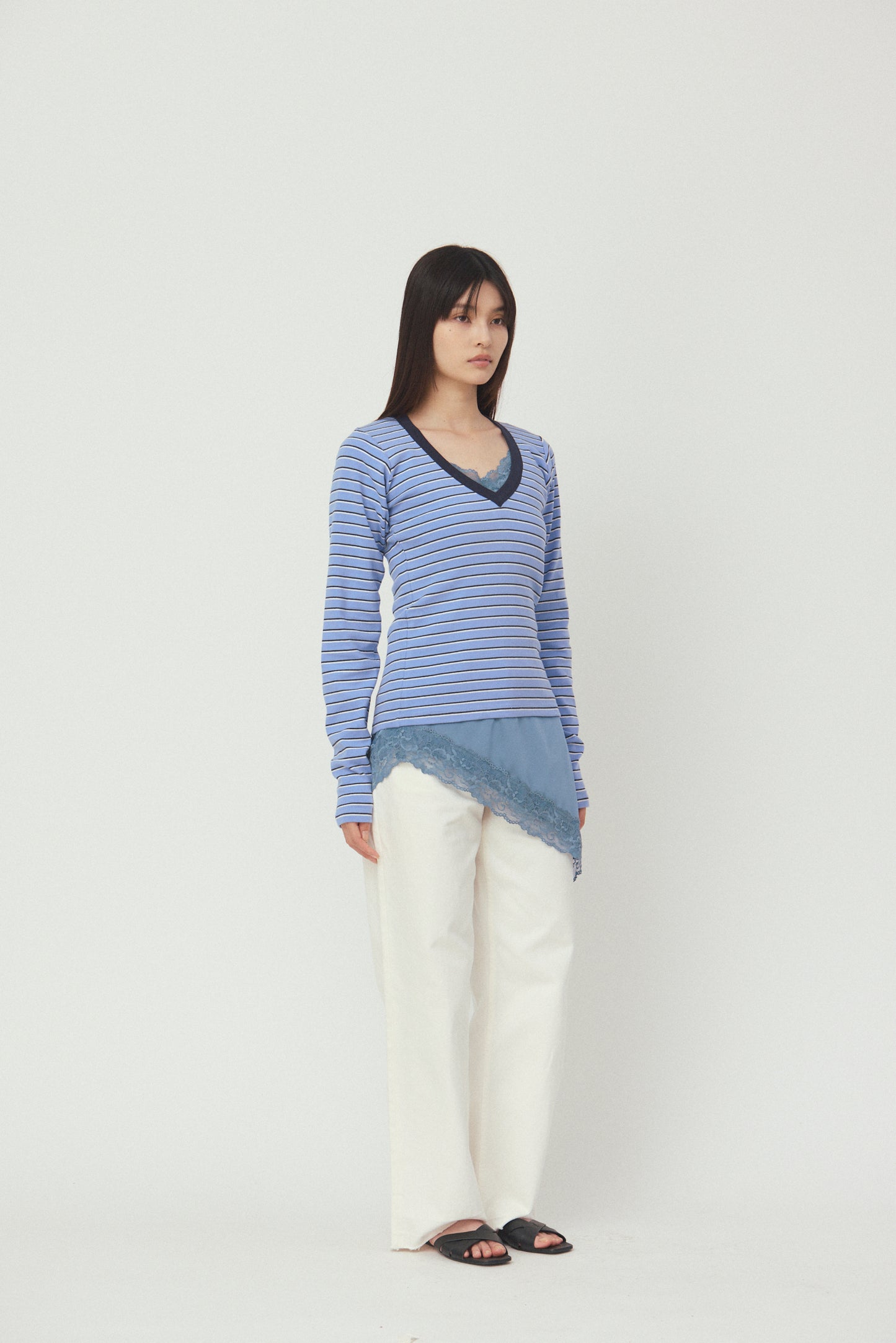 V neck L/S T