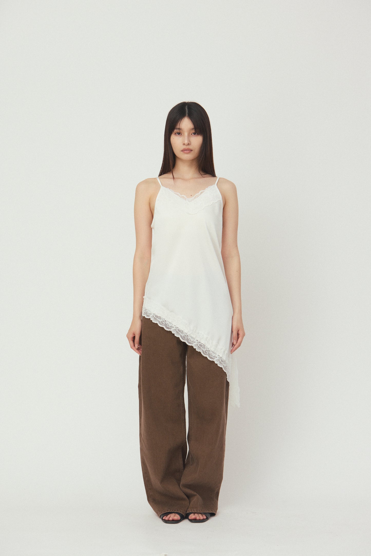 Asymmetrical camisole lace