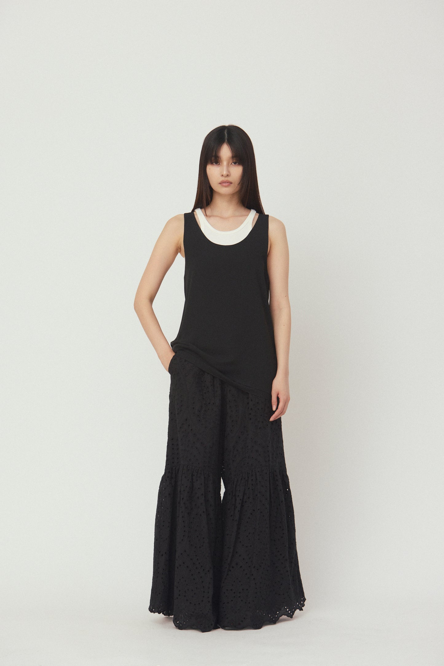 GROSSY SHEER SLEEVELESS TOPG