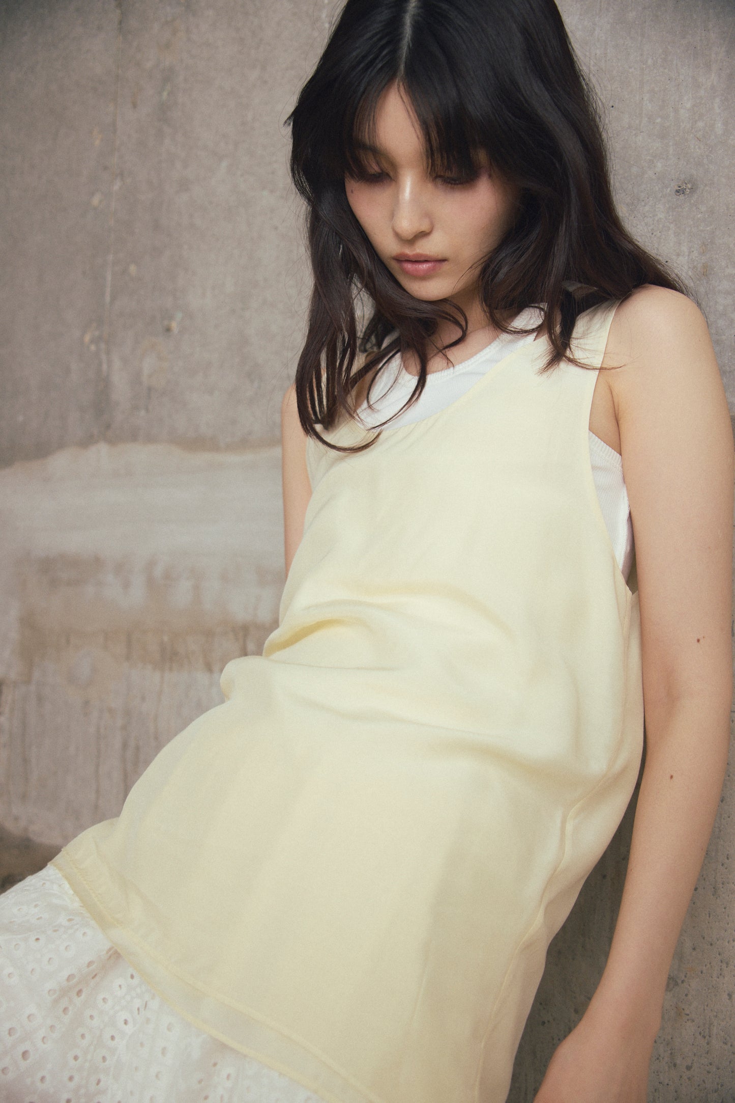 GROSSY SHEER SLEEVELESS TOPG