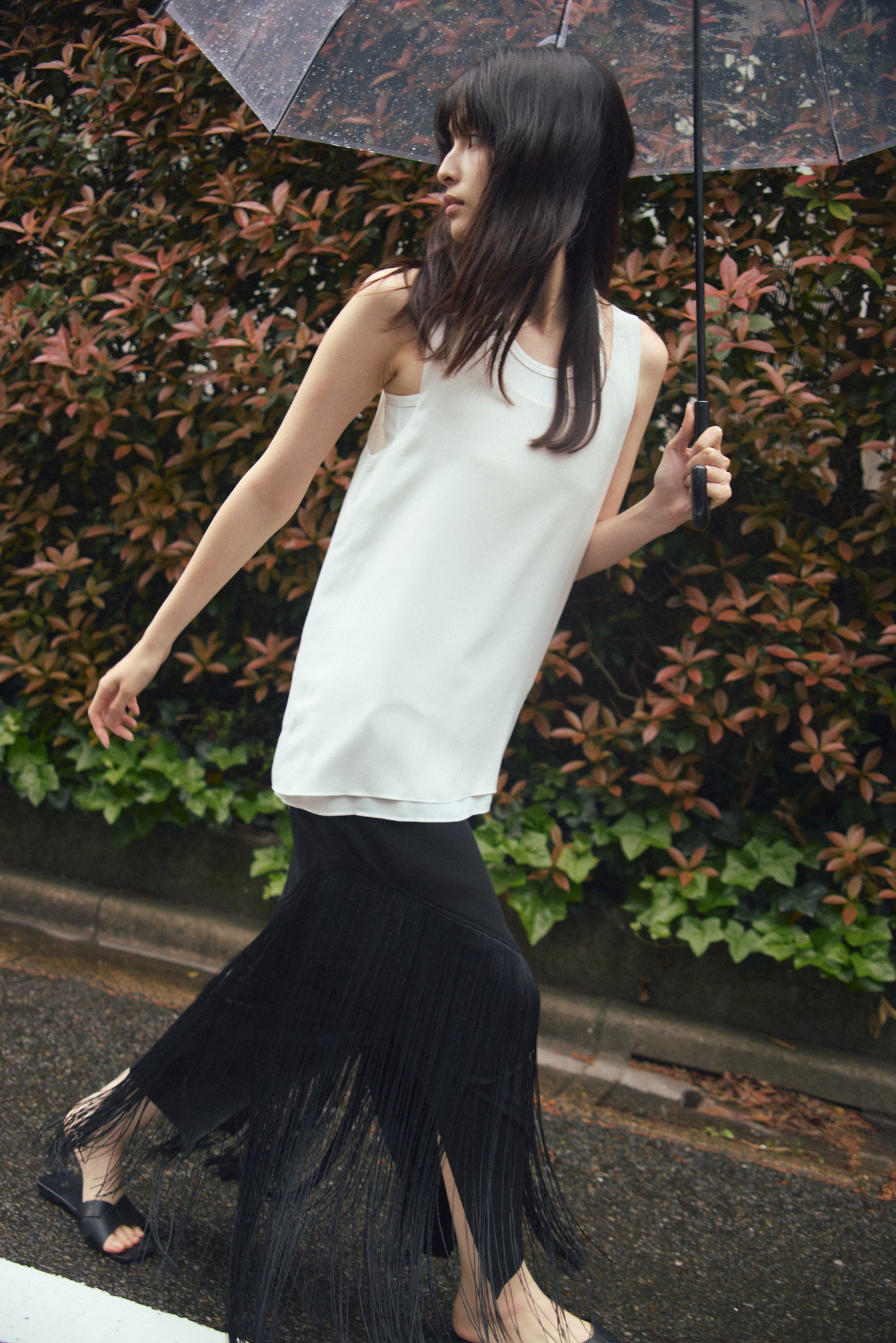GROSSY SHEER SLEEVELESS TOPG